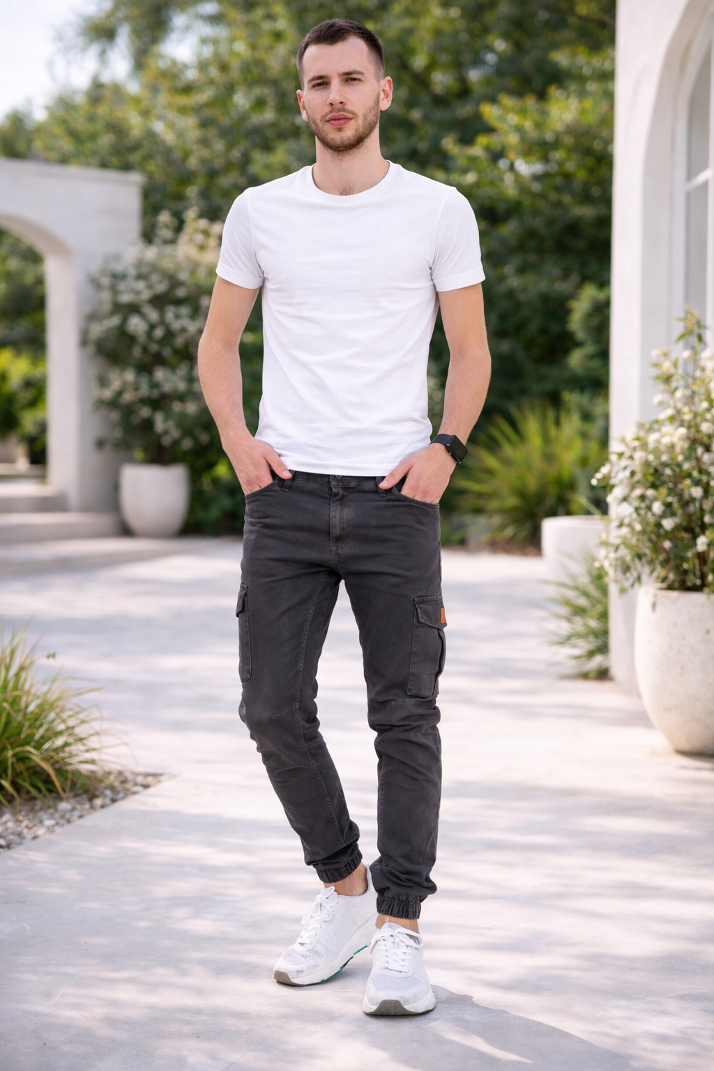 STYLEKO Cargohose Gürtelschlaufen