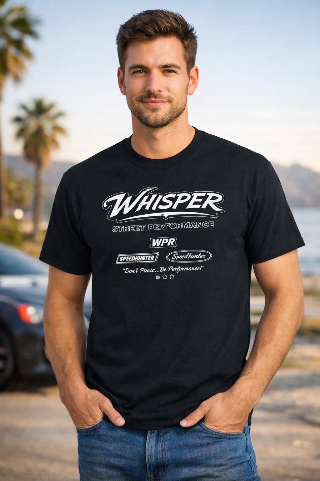 Unisex Heavyweight T-Shirt | WHISPER 3010 Black mit Aufdruck - Versanddauer 3–4 Tage.