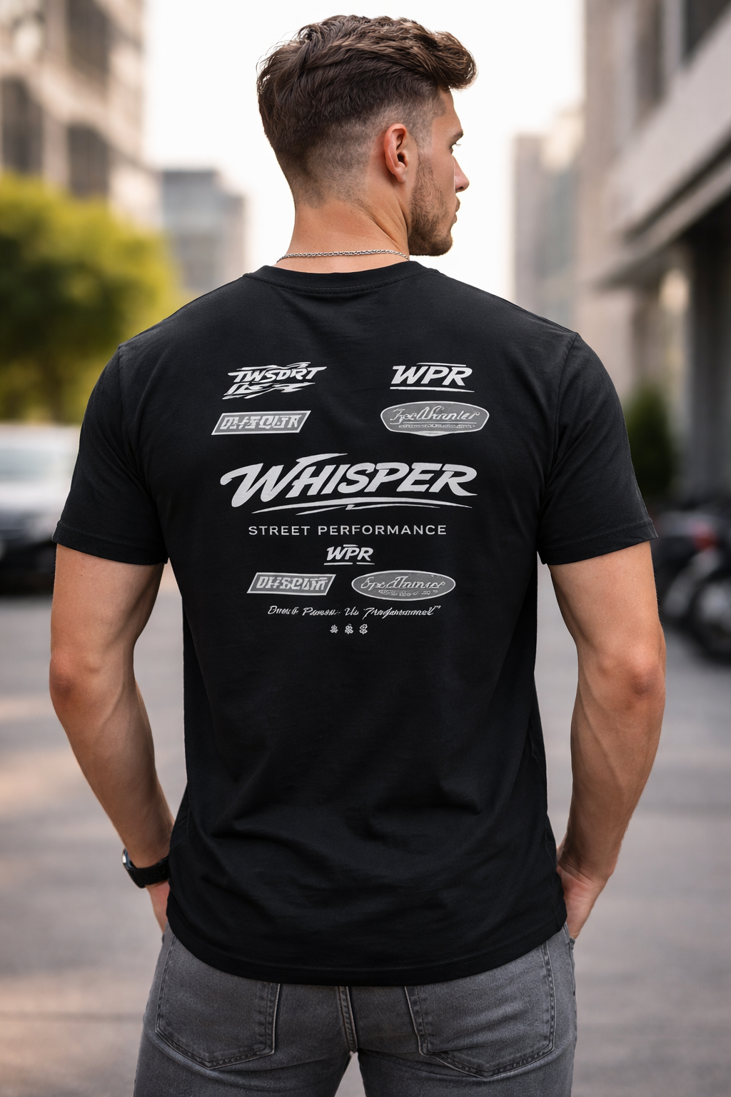 Unisex Heavyweight T-Shirt | WHISPER 3010 Black mit Aufdruck - Versanddauer 3–4 Tage.